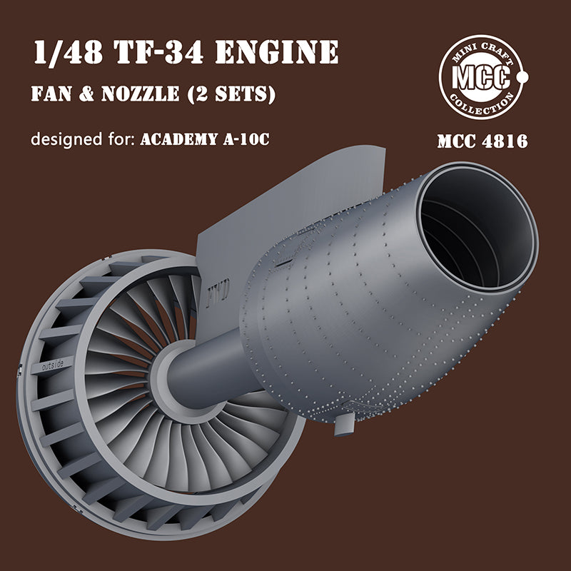 Mini Craft Collection MCC 4816 1:48 Republic A-10C Thunderbolt II Engine Fan Blades, Intake & Nozzles 3D-Printed