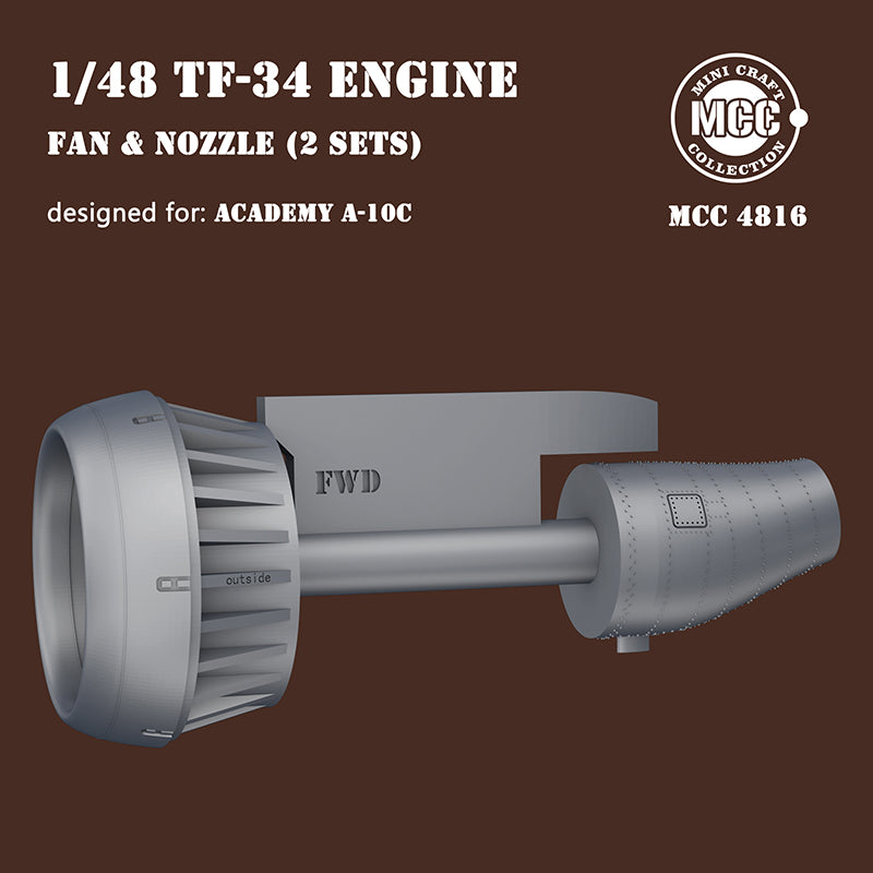 Mini Craft Collection MCC 4816 1:48 Republic A-10C Thunderbolt II Engine Fan Blades, Intake & Nozzles 3D-Printed