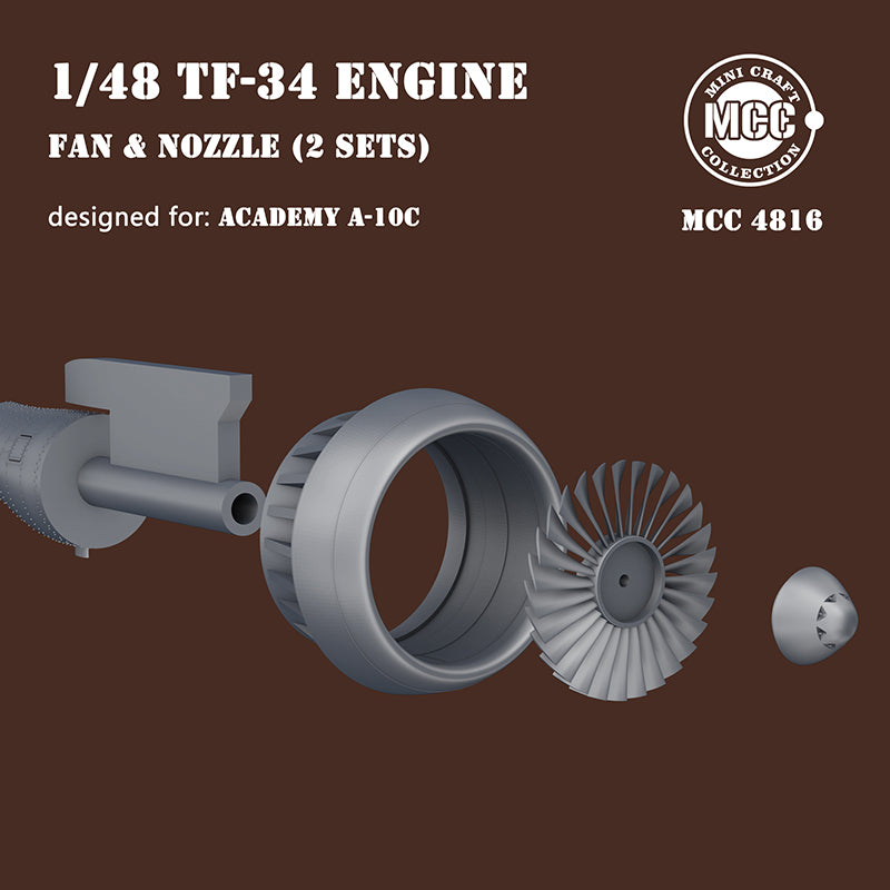 Mini Craft Collection MCC 4816 1:48 Republic A-10C Thunderbolt II Engine Fan Blades, Intake & Nozzles 3D-Printed