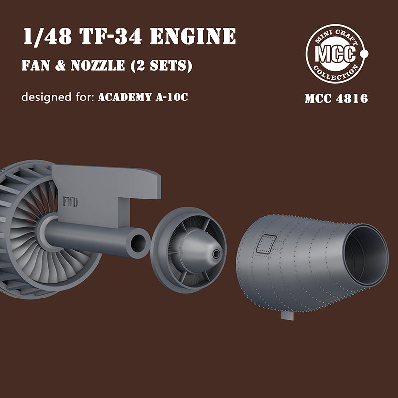 Mini Craft Collection MCC 4816 1:48 Republic A-10C Thunderbolt II Engine Fan Blades, Intake & Nozzles 3D-Printed