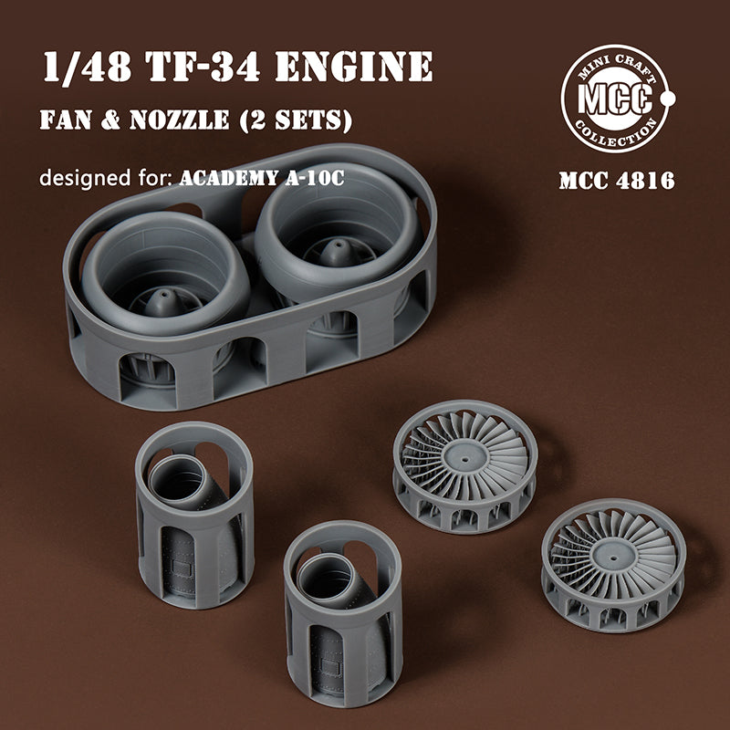 Mini Craft Collection MCC 4816 1:48 Republic A-10C Thunderbolt II Engine Fan Blades, Intake & Nozzles 3D-Printed