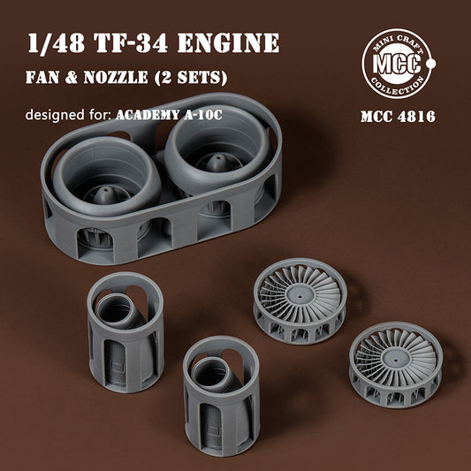 Mini Craft Collection MCC 4816 1:48 Republic A-10C Thunderbolt II Engine Fan Blades, Intake & Nozzles 3D-Printed