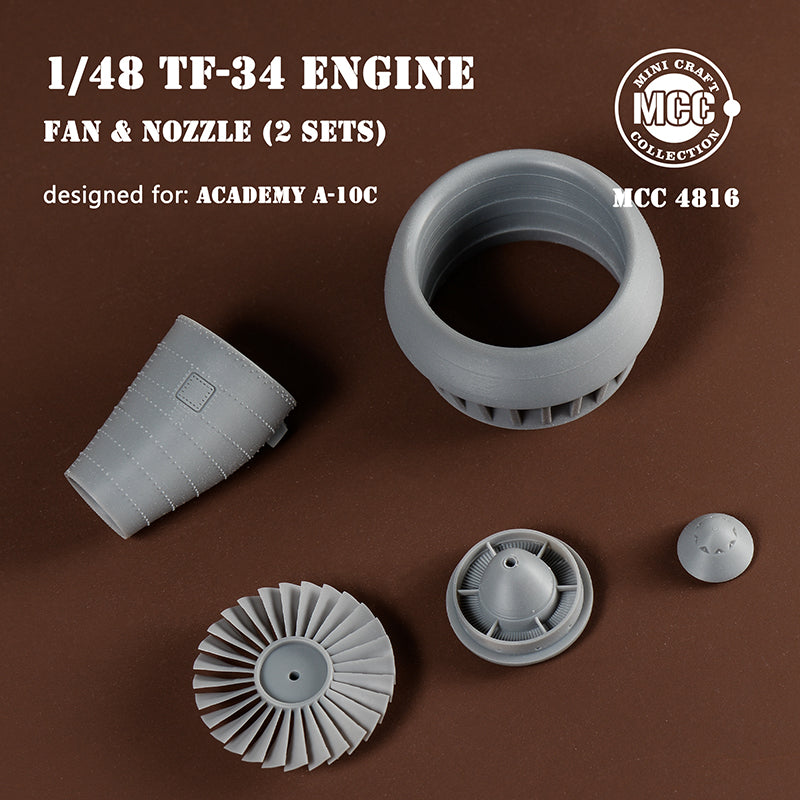 Mini Craft Collection MCC 4816 1:48 Republic A-10C Thunderbolt II Engine Fan Blades, Intake & Nozzles 3D-Printed