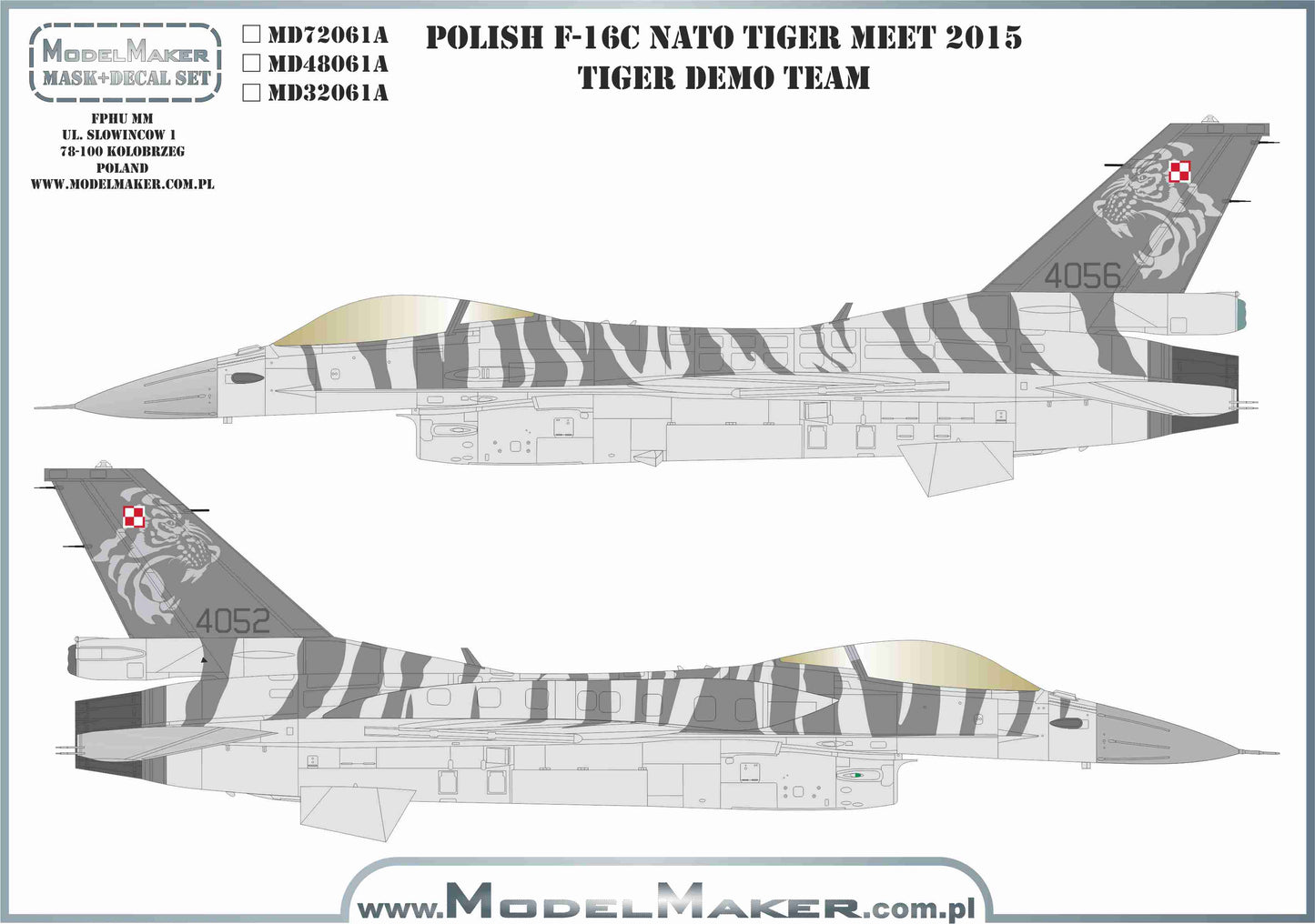 Model Maker Decals MD32061A 1:32 Polish F-16C Fighting Falcon Nato Tiger Meet 2015