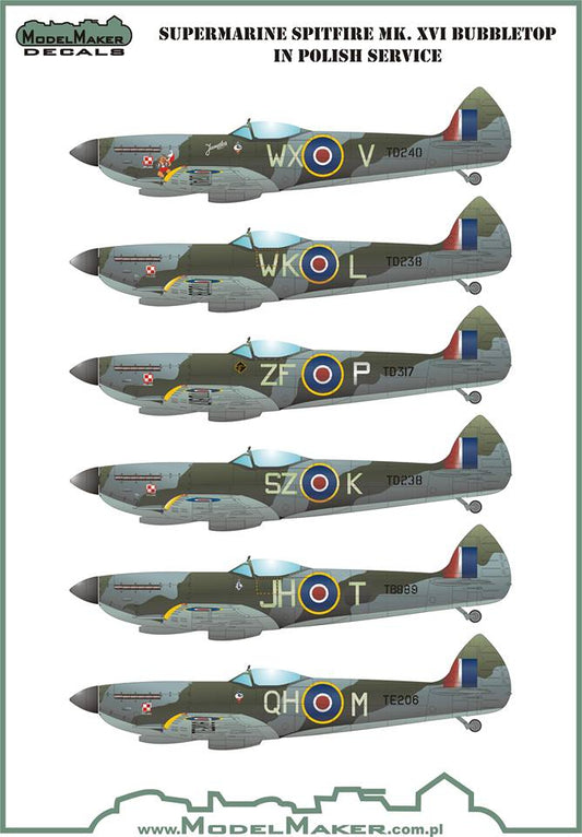 Model Maker Decals MD32066 1:32 Supermarine Spitfire Mk.XVI Bubbletop in Polish service