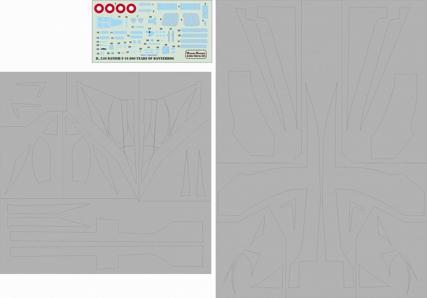 Model Maker Decals MD48240 1:48 Danish F-16AM Fighting Falcon 800 Years of Dannebrog