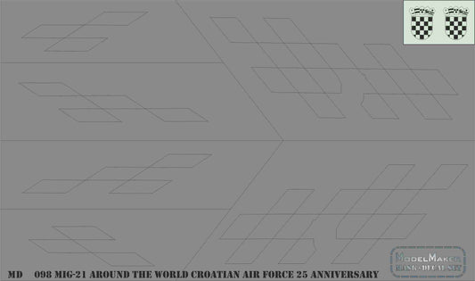 Model Maker Decals MD72098 1:72 Mikoyan MiG-21 Around the World Croatian Air Force 25 anniversary