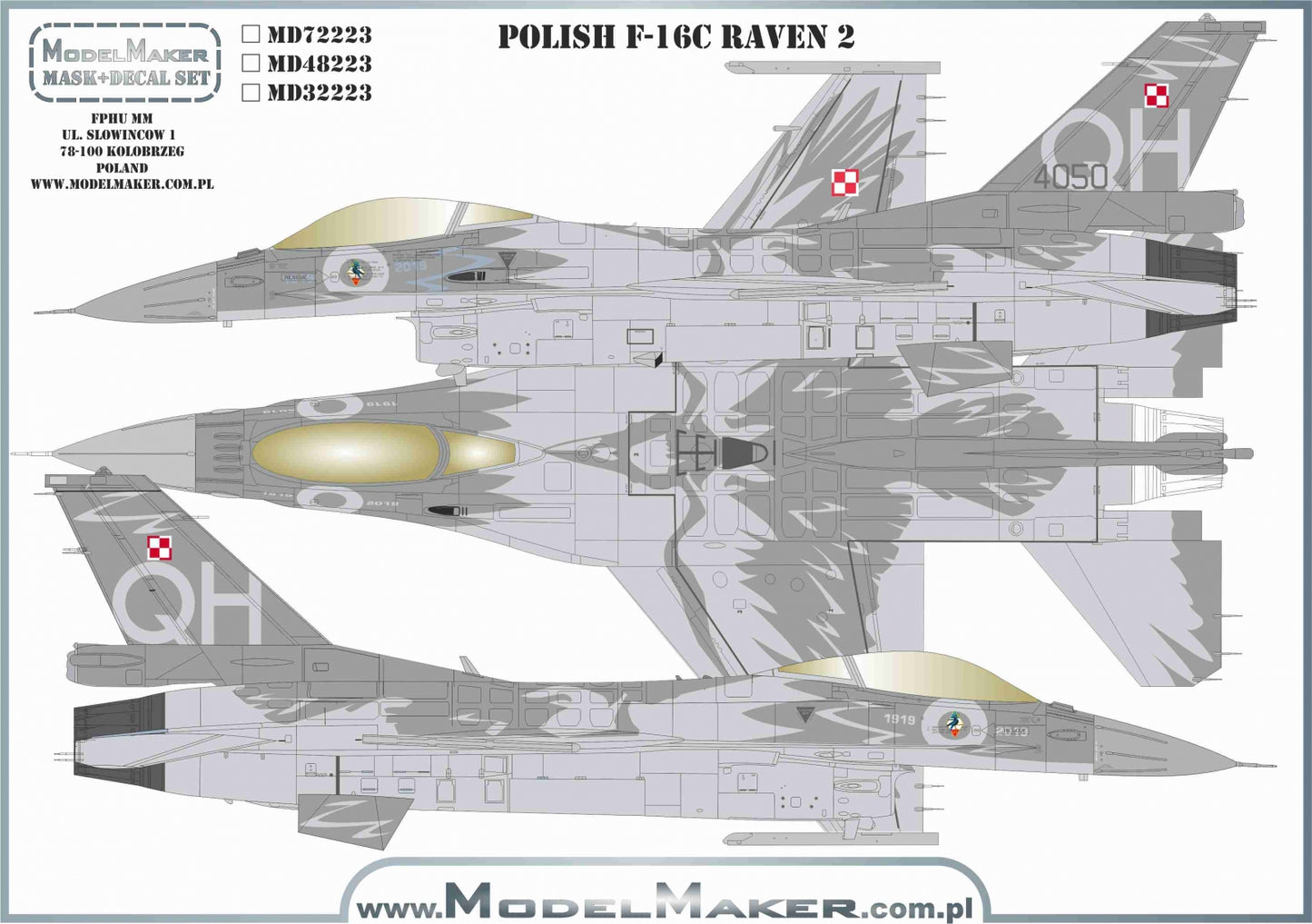 Model Maker Decals MD72223 1:72 Polish Lockheed-Martin F-16C Fighting Falcon - Raven 2