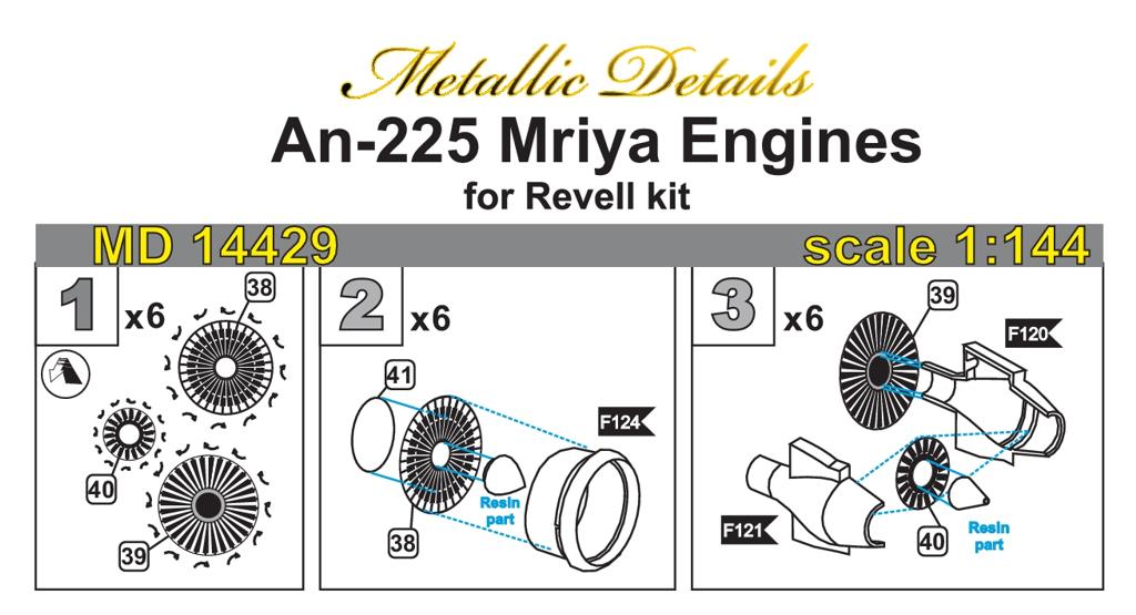 Metallic Details 14429 1:144 Antonov An-225 Mrija Engine fan details