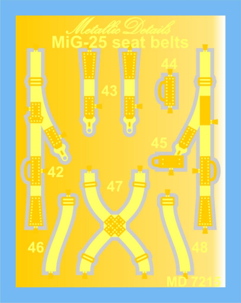 Metallic Details MD7215 1:72 Mikoyan MiG-25 seatbelts