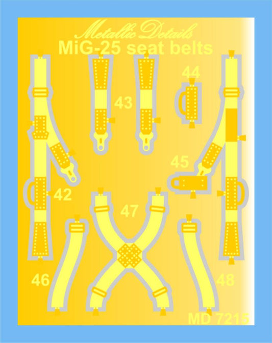 Metallic Details MD7215 1:72 Mikoyan MiG-25 seatbelts