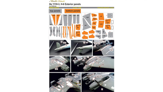 Metallic Details MDM48030 1:48 Heinkel He-111H-3/He-111H-6 self-adhesive large Exterior panels