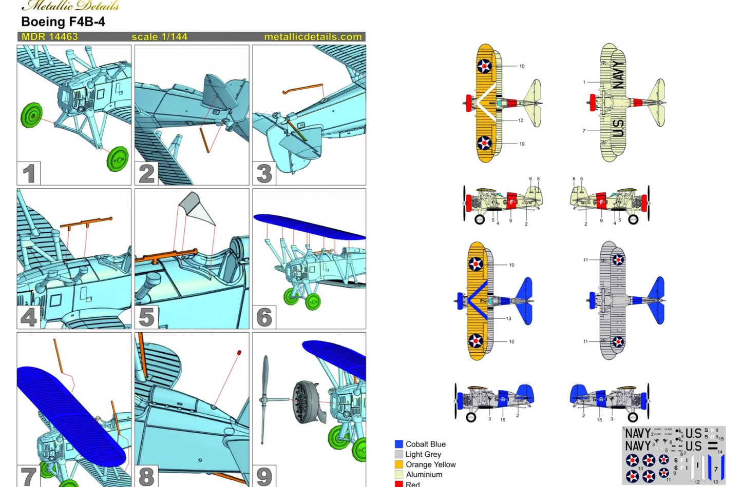 Metallic Details MDR14463 1:144 Boeing F4B-4 3D Printed with decals and etched parts