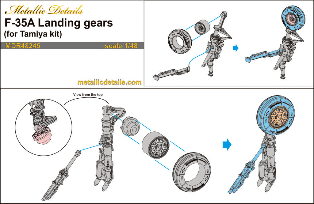 Metallic Details MDR48245 1:48 F-35A Lightning II landing gears
