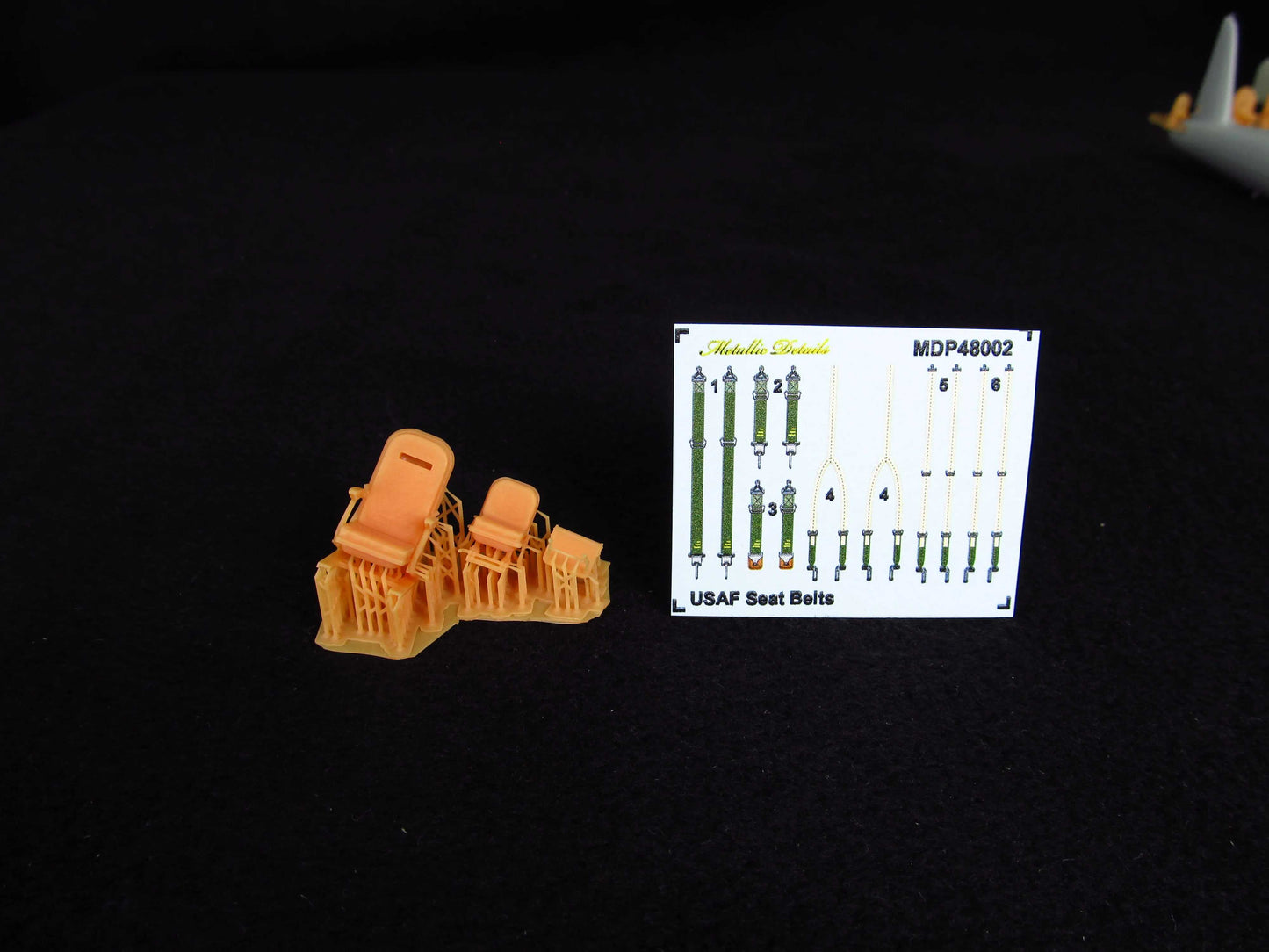 Metallic Details MDR48265 1:48 Martin B-26B Marauder seats x 2 with seatbelts (3d-printed)