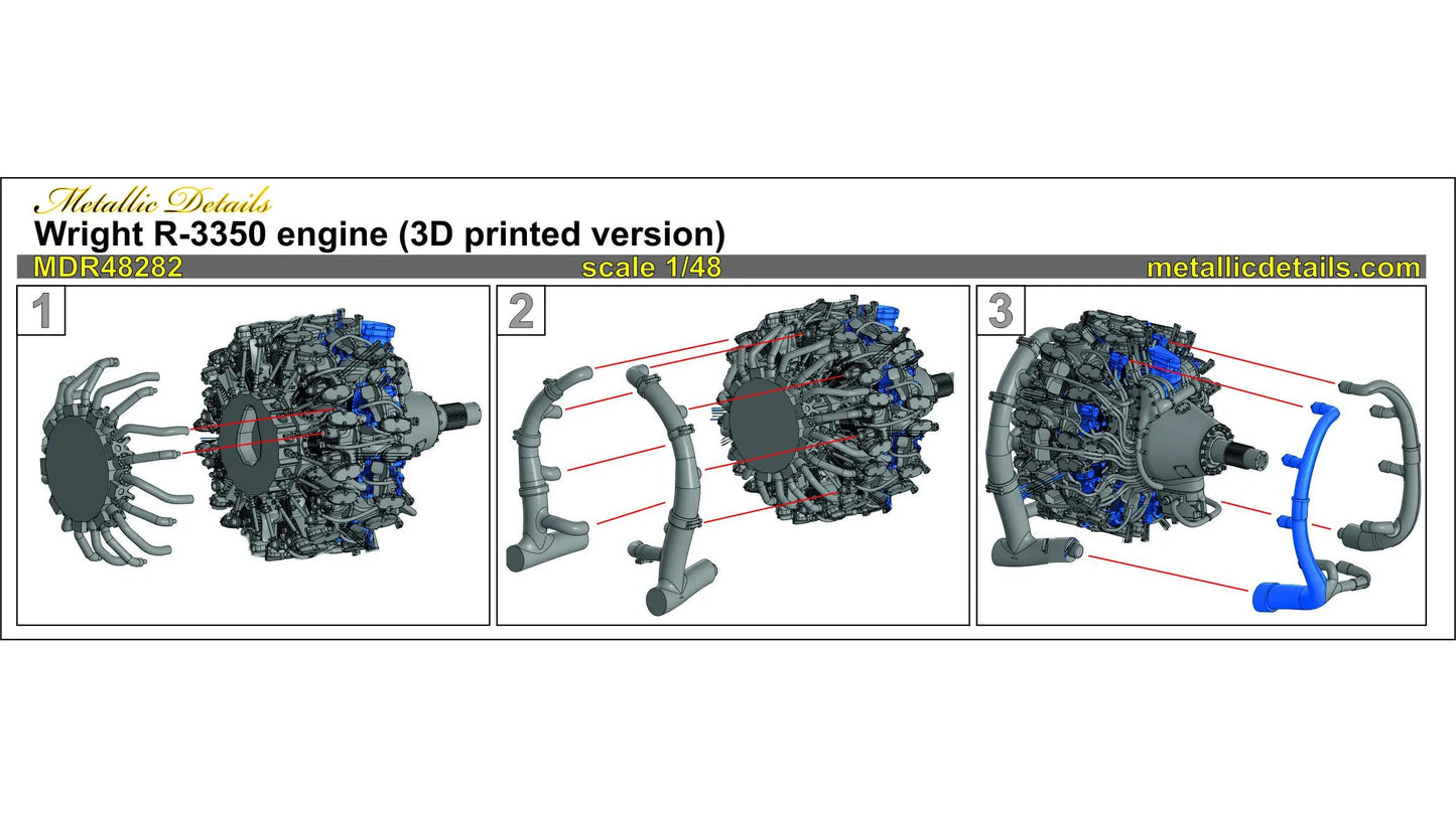 Metallic Details MDR48282 1:48 Wright R-3350 engine (3D printed version)