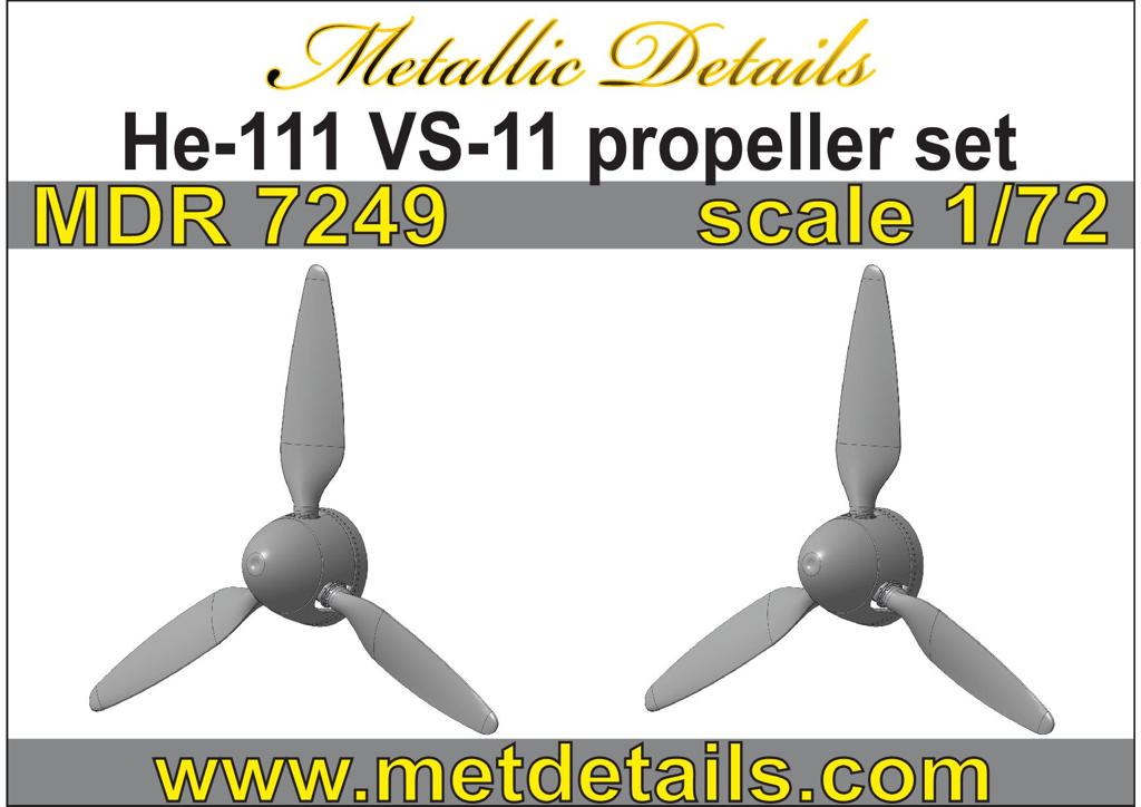 Metallic Details MDR7249 1:72 Heinkel He-111H-6 VS-11 propeller set
