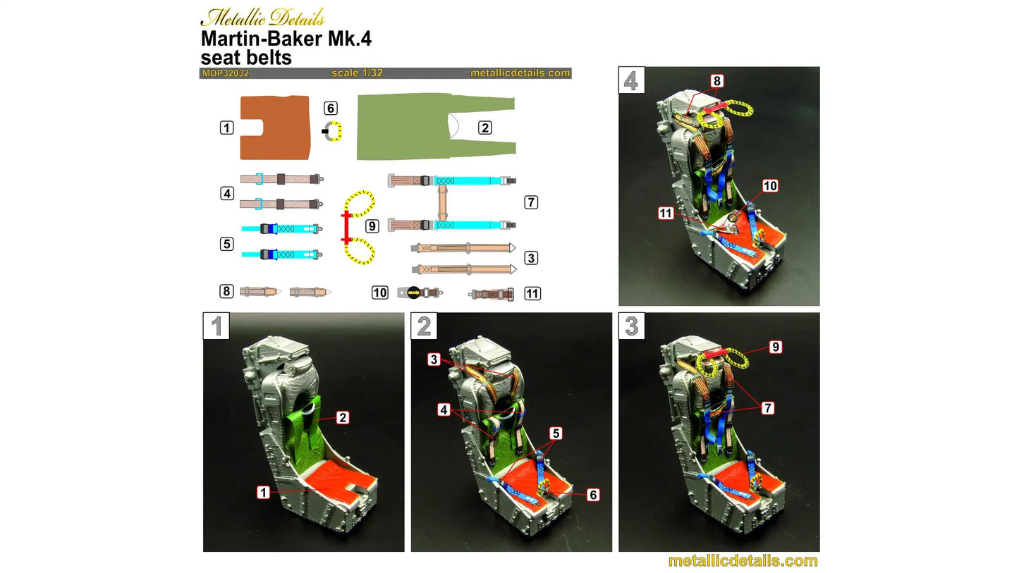 Metallic Details MDP32032 1:32 Martin-Baker Mk.4 seat belts