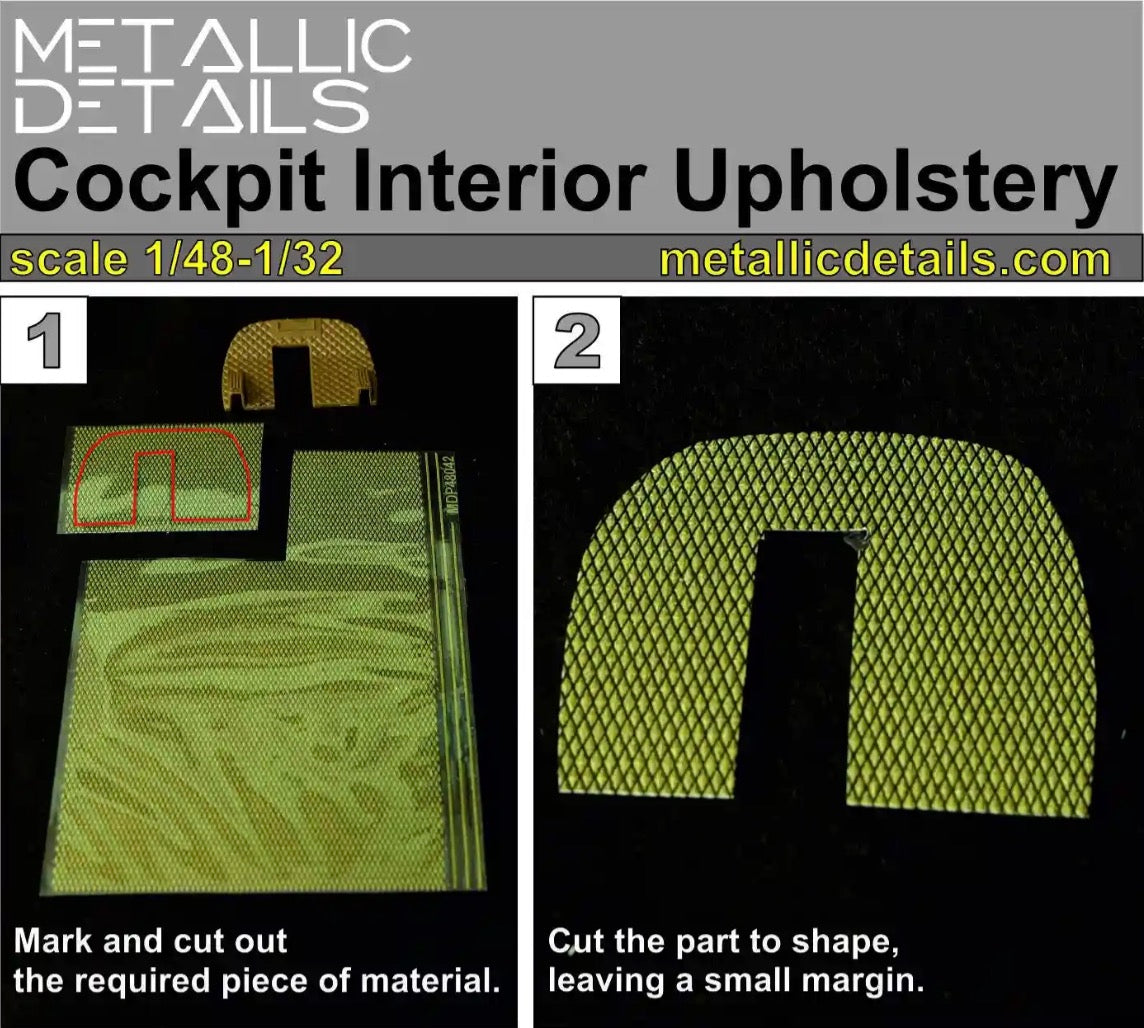 Metallic Details MDP32038 1:32 Cockpit Interior Upholstery (Black)