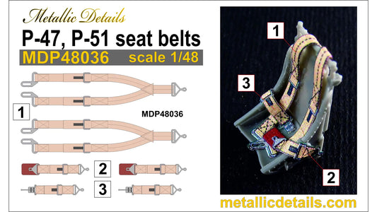 Metallic Details MDP48036 1:48 P-47, P-51 seat belts