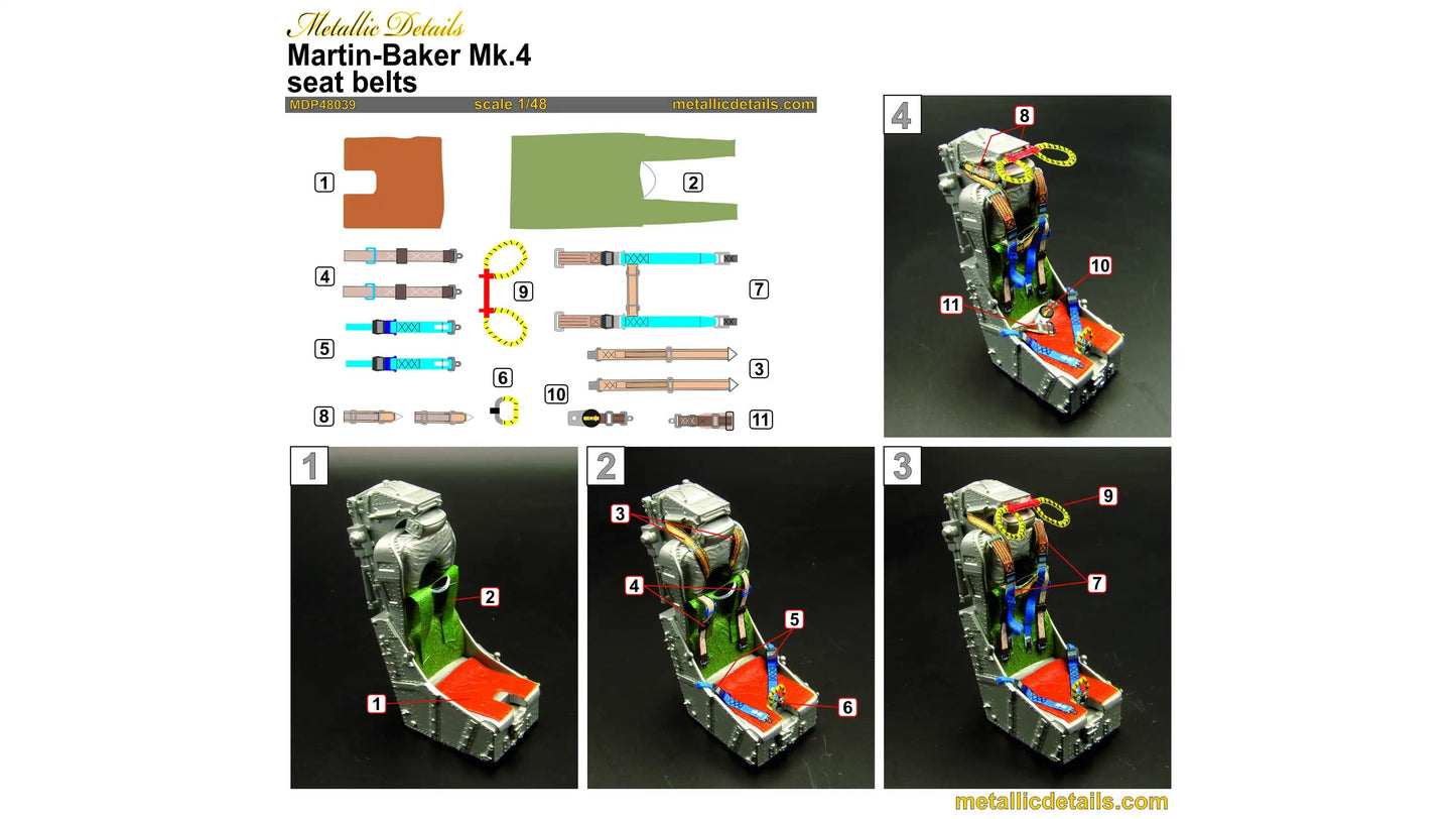Metallic Details MDP48039 1:48 Martin-Baker Mk.4 seat belts