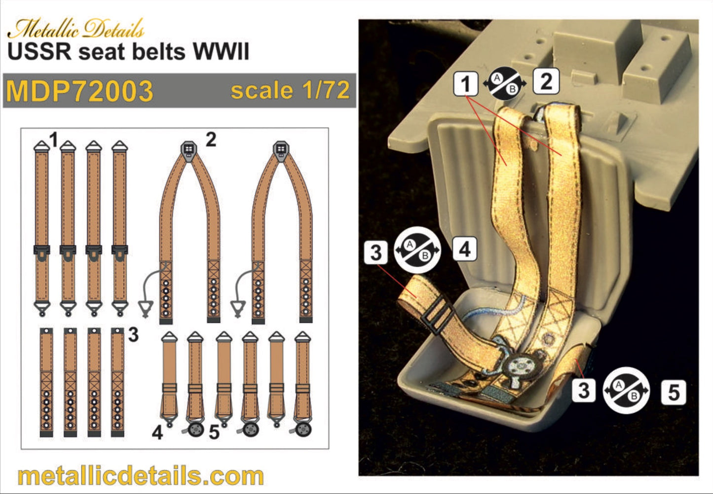 Metallic Details MDP72003 1:72 USSR seat belts WWII