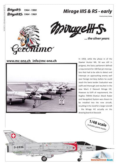 Matterhorn Circle MC48014 1:48 Dassault-Mirage IIIS & IIIRS Early [Dassault-Mirage IIIE]