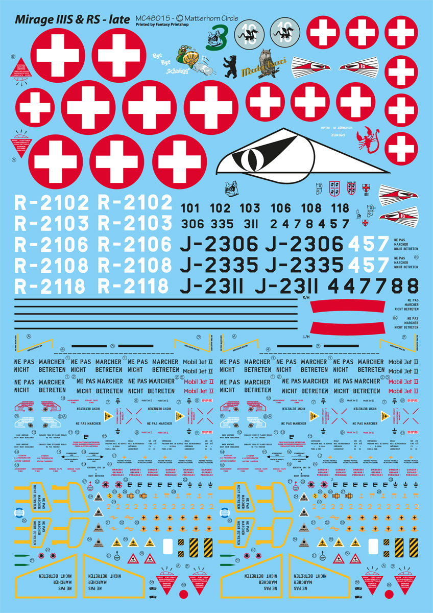 Matterhorn Circle MC48015 1:48 Dassault-Mirage IIIS & RS Late [Dassault-Mirage IIIE]