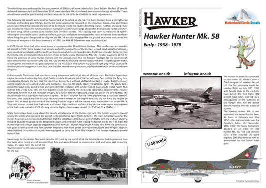Matterhorn Circle MC48019 1:48 Hawker Hunter Mk.58 Early [F.6]