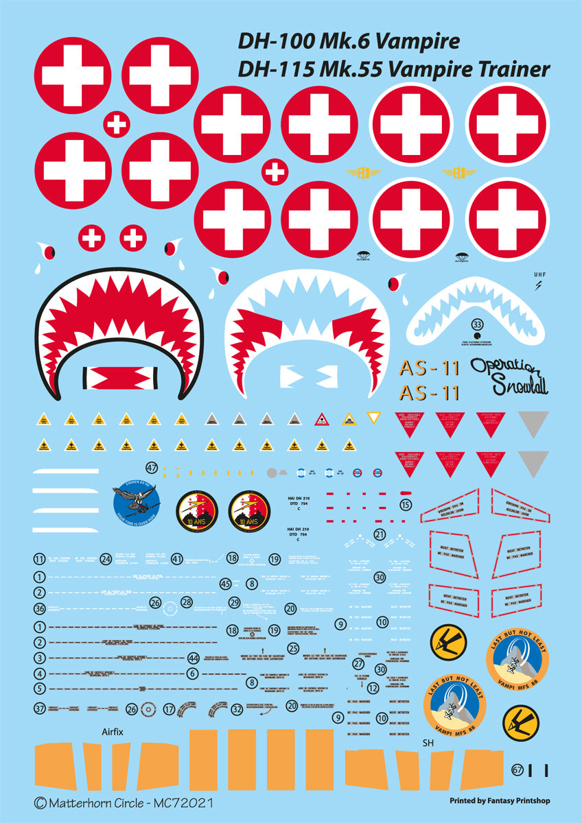 Matterhorn Circle MC72021 1:72 de Havilland DH-100 Mk.6 Vampire & DH-115 Mk.55 Vampire Trainer