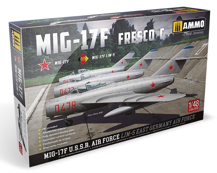 AMMO MIG8508 1:48 Mikoyan MIG-17F Fresco C (MiG-17F U.S.S.R. Air Force, LIM-5 East Germany Air Force)