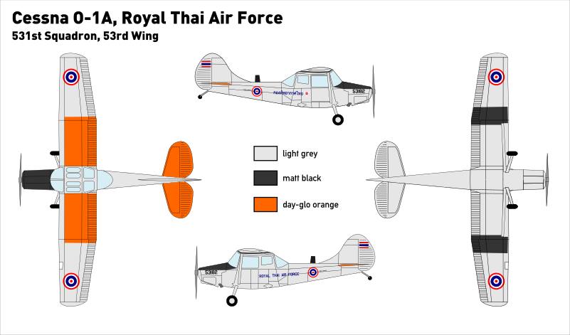 Miniwing-Plastic 306 1:144 Cessna O-1 BIRD DOG Royal Thai Air Force