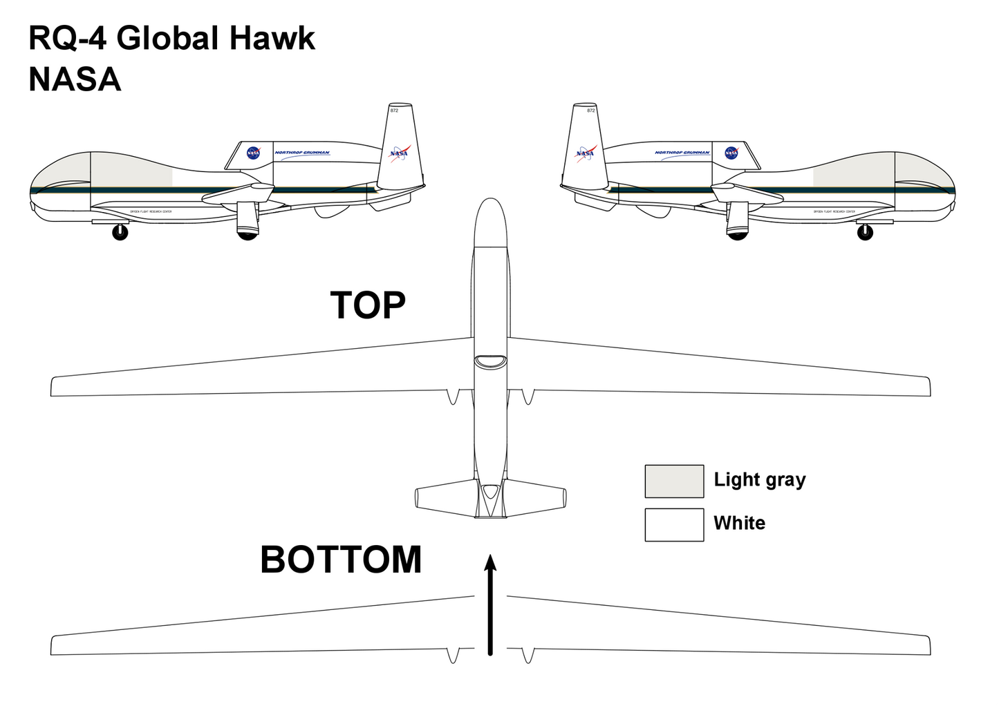 Miniwing-Plastic 312 1:144 Northrop-Grumman RQ-4B GLOBAL HAWK NASA