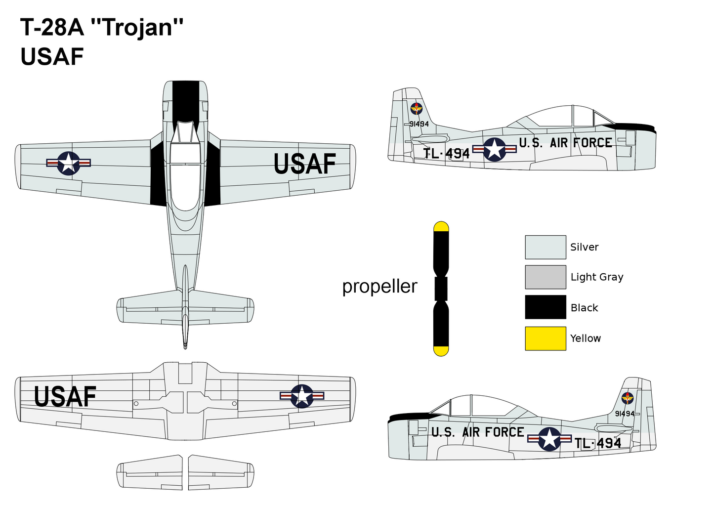 Miniwing-Plastic 313 1:144 North-American T-28A Trojan - USAF