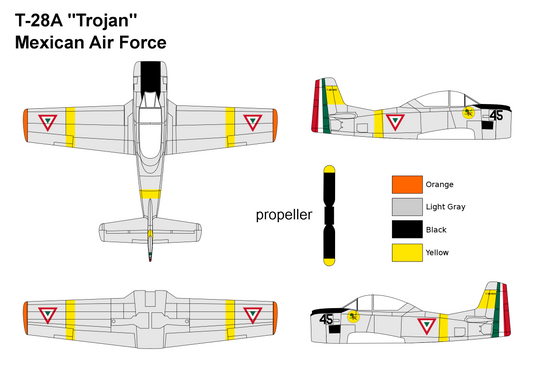 Miniwing-Plastic 315 1:144 North-American T-28A Trojan - Mexico