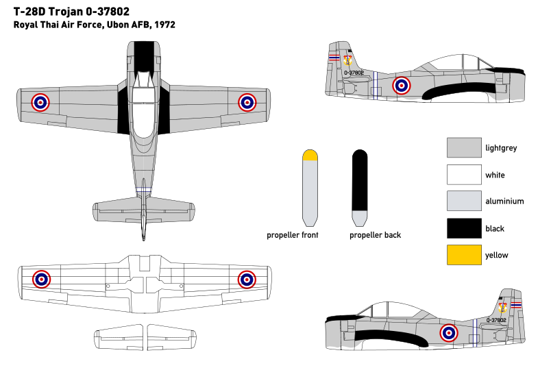 Miniwing-Plastic 316 1:144 North-American T-28D TROJAN / Royal Thai AF