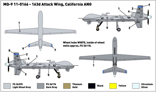 Miniwing-Plastic 329 1:144 General-Atomics MQ-9 Reaper 163d Attack Wing, California ANG