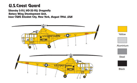 Miniwing-Plastic 337 1:144 Sikorsky HO-3S-1G Dragonfly / USCG