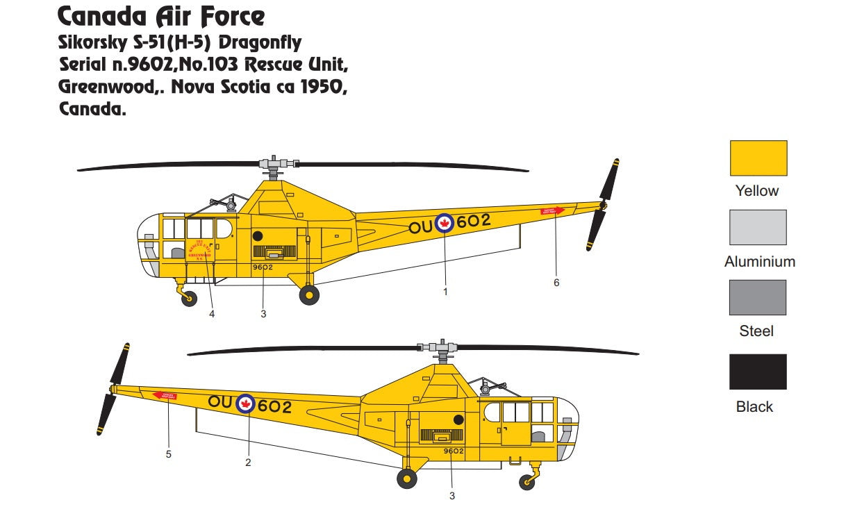 Miniwing-Plastic 339 1:144 Sikorsky H-5 DRAGONFLY / RCAF