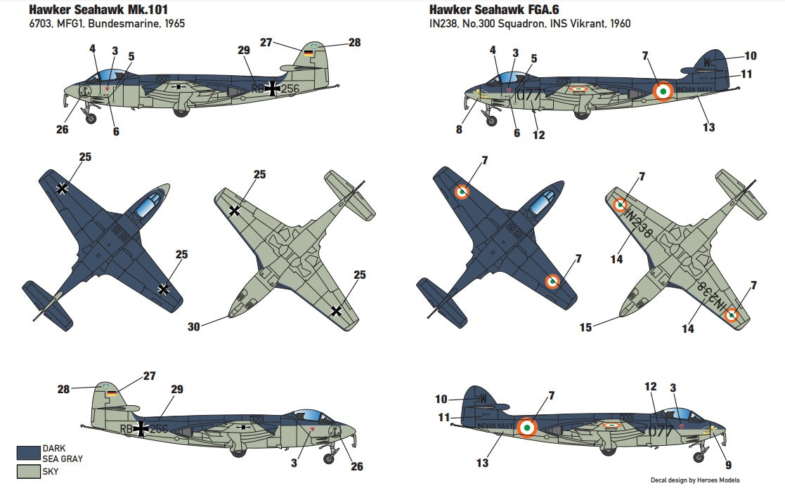 Miniwing-Plastic 348 1:144 Hawker SEA HAWK Mk.50 / Mk.101