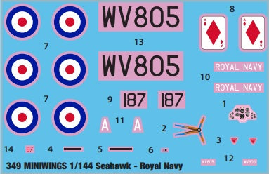 Miniwing-Plastic 349 1:144 Hawker SEA HAWK FGA.6 / Royal Navy