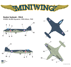 Miniwing-Plastic 349 1:144 Hawker SEA HAWK FGA.6 / Royal Navy