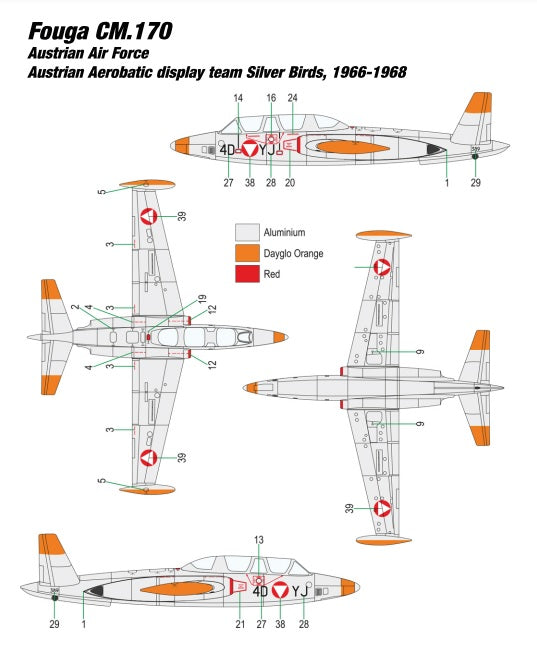 Miniwing-Plastic 350 1:144 Fouga CM.170 MAGISTER