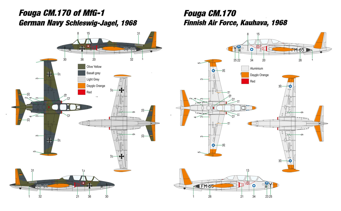 Miniwing-Plastic 350 1:144 Fouga CM.170 MAGISTER