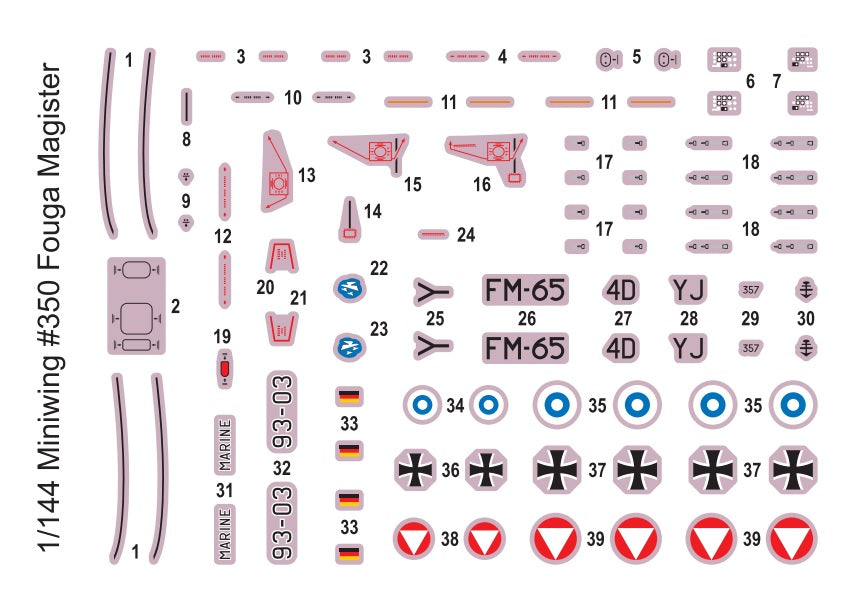 Miniwing-Plastic 350 1:144 Fouga CM.170 MAGISTER