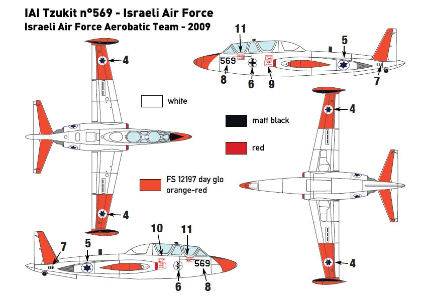 Miniwing-Plastic 352 1:144 Fouga CM.170 MAGISTER / Israeli Air Force