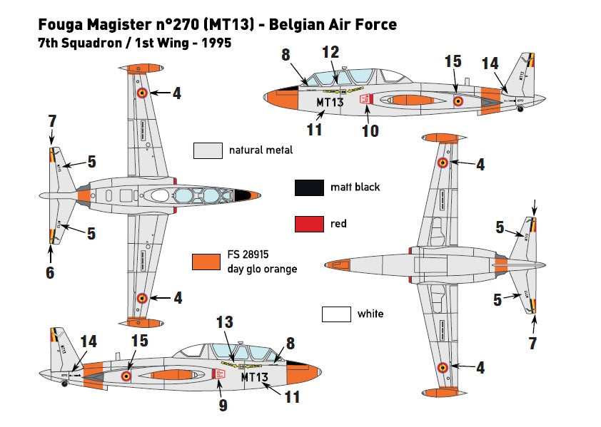 Miniwing-Plastic 353 1:144 Fouga CM.170 MAGISTER / Belgian Air Force