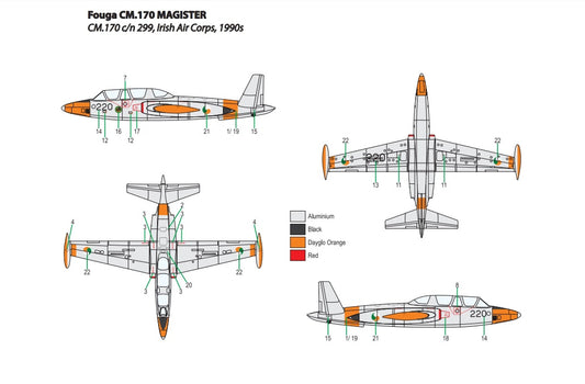 Miniwing-Plastic 354 1:144 Fouga CM.170 MAGISTER / Irish Air Corps