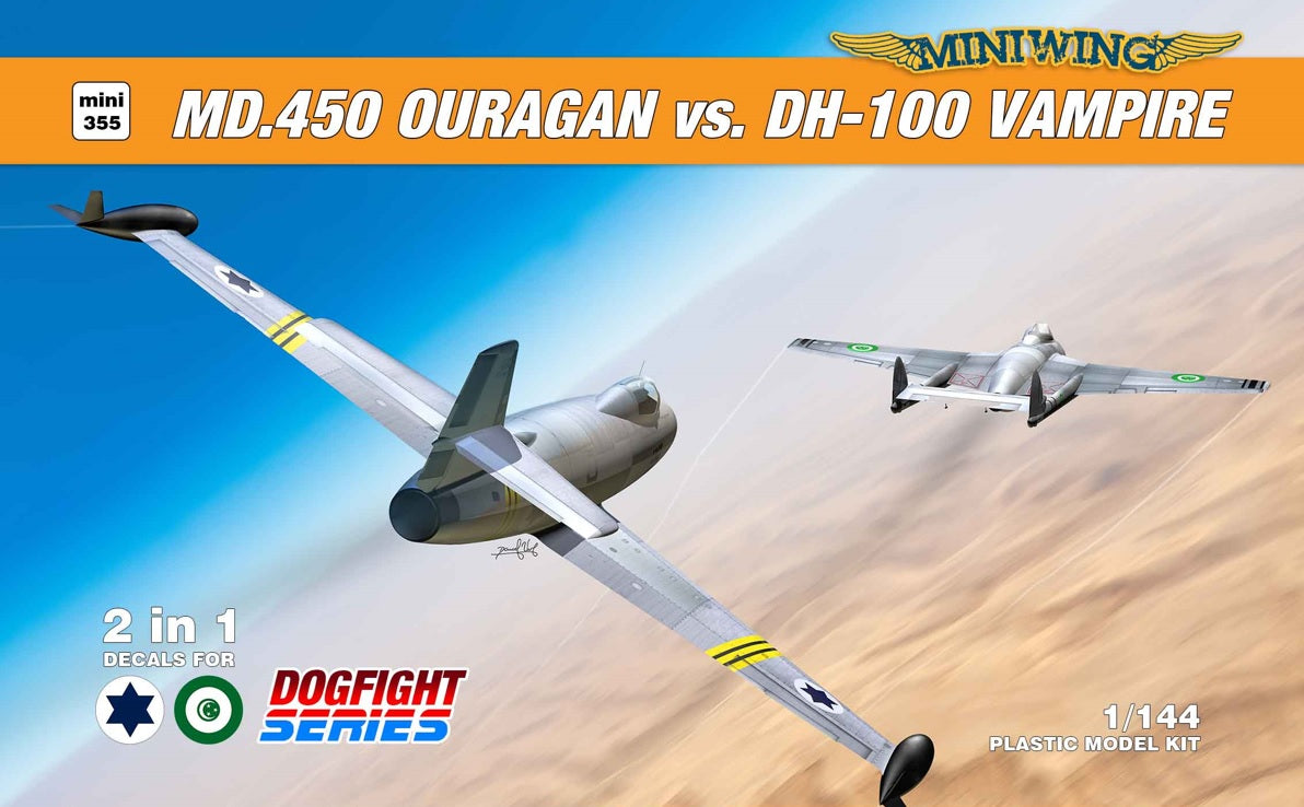 Miniwing-Plastic 355 1:144 Ouragan vs. de Havilland Vampire / Dogfight set