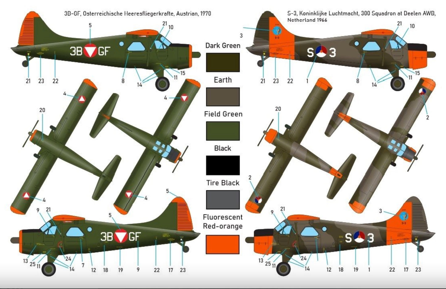 Miniwing-Plastic 361 1:144 de Havilland Canada U-6A / L-20A Beaver / European service